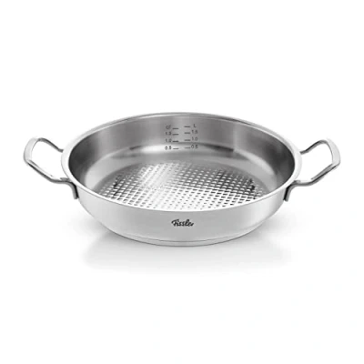 Imagen de Fissler Original Profi Collection, Sartén de servir redonda 2 L y 24 cm diámetro, acero inoxidable, superficie cocción Novogrill, escala medición integrada, inducción