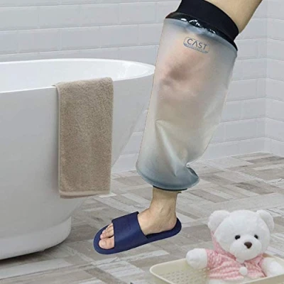 Imagen de Lifeswonderful Protector Impermeable Reutilizable para Cubrir el Yeso, Escayola o Vendaje (Rodilla Adulto)
