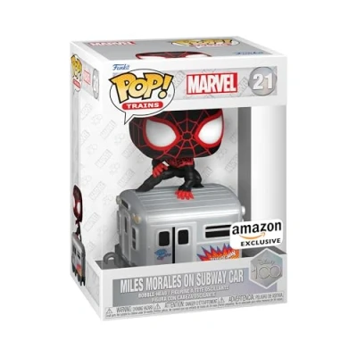Imagen de Funko POP! Trains: Disney 100 Miles Morales Spiderman Into The Spiderverse Exclusivo De Amazon Figuras Miniaturas Coleccionables Para Exhibición Idea Regalo Mercancía Oficial