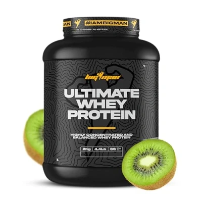 Imagen de BigMan Ultimate Whey 2kg Proteína Concentrada de Calidad Bcaa y Glutamina Gran Ganancia Muscular Recuperación Deportiva Tonificación (Kiwi)