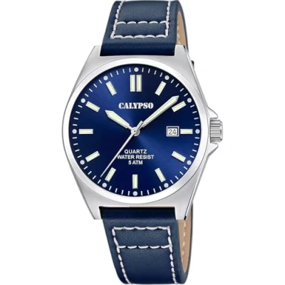 Imagen de CALYPSO Reloj Hombre K5868/3 Basic Caja de Acero Inoxidable 316l Plateado Correa Piel Marrón