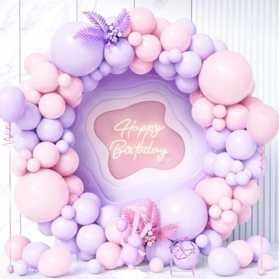 Imagen de Teselife Arco Globos Rosa y Morado, 119Piezas Kit Guirnalda Globo Morado Pastel Macarrón Claro Niña Mujer Princesa Baby Shower Cumpleaños Boda Comprometimo Aniversario Nupcial Graduación Deco