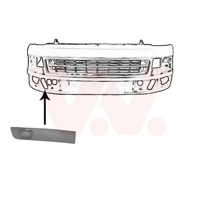 Imagen de VAN WEZEL 5790592 Rejilla Parachoques sin orificio(s) para faros antiniebla Delante, derecha rugoso VOLKSWAGEN: Transporter 5, 5 Bus
