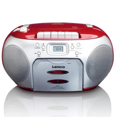 Imagen de Lenco SCD 42 Rojo, Plata Radio CD (FM, Jugador, CD,CD R,CD RW, Stop automático, Repetir, LCD, Plata)