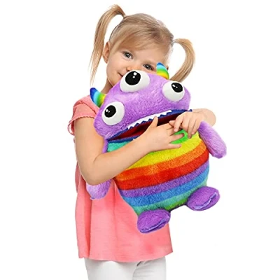 Imagen de I LOVE FANCY DRESS WORRY YUMMY MONSTER JUGUETES SUAVE PARA NIÑOS 38 CM DE ALTO AMA COMER TUS PREOCUPACIONES Cremallera morada