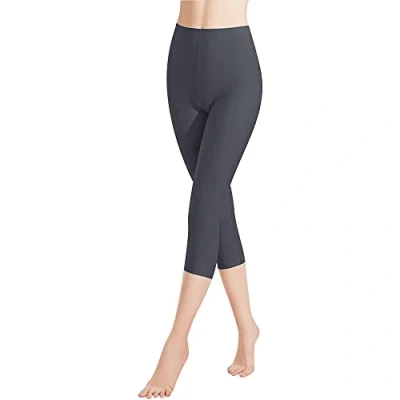 Imagen de Libella 1 Piezas Mujer Leggins 3/4 Mallas Hecho de algodón Capri Pantalones Corto con Cintura Alta Multicolor Ajustado Deportivas 4161 Gris L