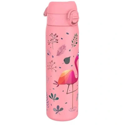 Imagen de Ion8 Botella de Agua Acero Inoxidable, 600ml, a Prueba Fugas, Fácil Abrir, Aptas para Lavavajillas, Cerradura Segura, Asa Transporte, Limpiar, Diseño en Relieve, Flamenco
