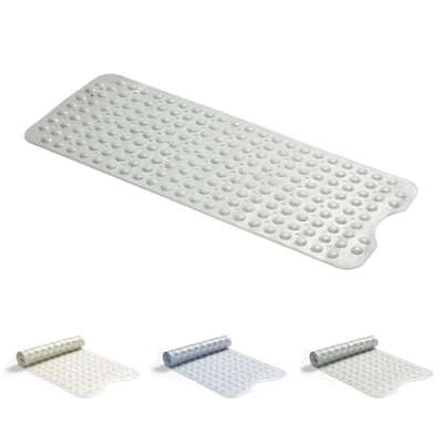 Imagen de Good Nite Alfombrilla de baño Antideslizante con ventosas Extra Grandes para un Seguro, antimoho, Lavable a máquina, Parte Trasera Goma Gruesa Suave, 101 x 40 cm, Color Gris