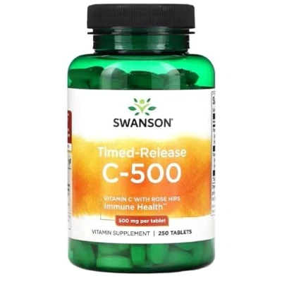 Imagen de Swanson Vitamina C con Escaramujo Liberación Prolongada Suplemento Antioxidante para Refuerzo Inmunológico y Salud General 250 tabs
