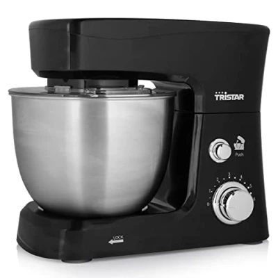 Imagen de Tristar MX 4830 Robot de Cocina, Batidora y Amasadora repostería, 3,5 L Capacidad, 3 Accesorios incluidos, Sistema amasado planetario, bol acero inoxidable, Bloqueo seguridad, 700 W