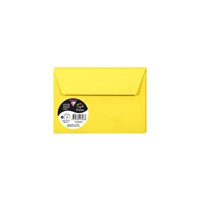 Imagen de Clairefontaine 26566C Un sachet de 5 enveloppes Pollen auto adhésives 11,4x16,2 cm 120g, Jaune soleil