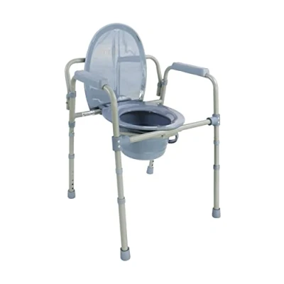Imagen de PEPE Mobility Silla WC Personas Mayores con Cubo, Inodoro Portátil Adultos Ajustable, Orinal Adulto, Soporte Gris