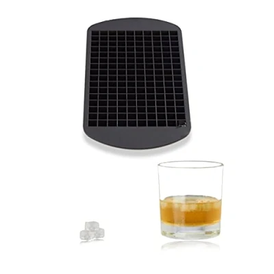 Imagen de Relaxdays Molde silicona para hielo, cubos de hielo 1 cm, libre BPA, bandeja x 23,5 12 negro