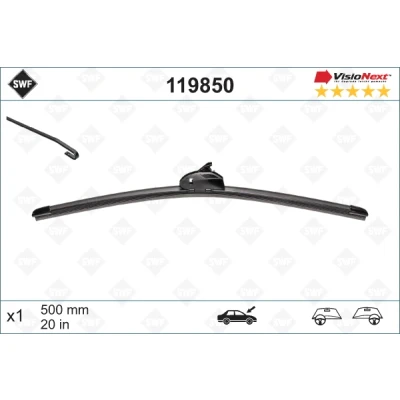 Imagen de Limpiaparabrisas Swf Visionext 119850 500mm Sin marco BMW: 3 Coupé, Berlina, X3, RENAULT: CLIO 2, LAGUNA 1, CITROËN: Saxo Hatchback