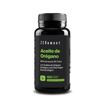Imagen de Aceite de Orégano Ecológico, 150 mg, 120 capsulas blandas con Oliva Virgen Extra Español Ecológico 106 mg Carvacrol y 4,5 Timol por cápsula Zenement
