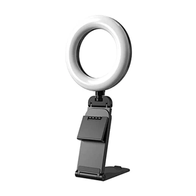 Imagen de Sarpoer Anillo de Luz para Selfie Ordenador PortáTil, LáMpara Escritorio, Kit IluminacióN Videoconferencia con TríPode, Soporte TeléFono, On