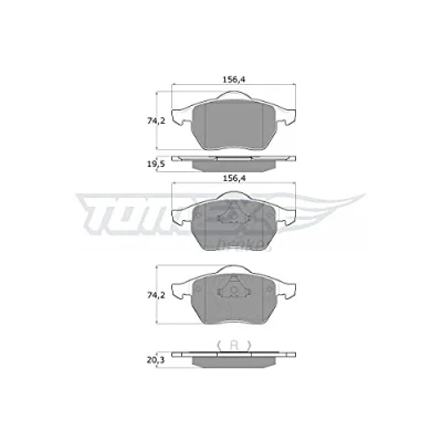 Imagen de TOMEX brakes TX 12 Juego de pastillas freno Eje delantero SEAT: Ibiza 3, Leon I Hatchback, Toledo 2 Limousine, VOLKSWAGEN: GOLF 4, 3