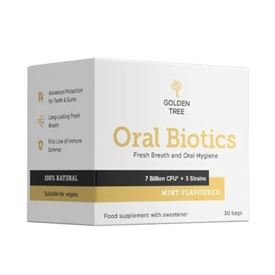 Imagen de Golden Tree Oral Biotics, complejo bacteriano para la higiene bucal 7000 millones de UFC por dosis Combate el mal aliento y protege dientes encías fresco duradero