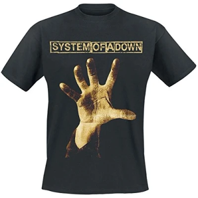 Imagen de System of a Down Hand Camiseta Negro L, 100% algodón, Corte Normal