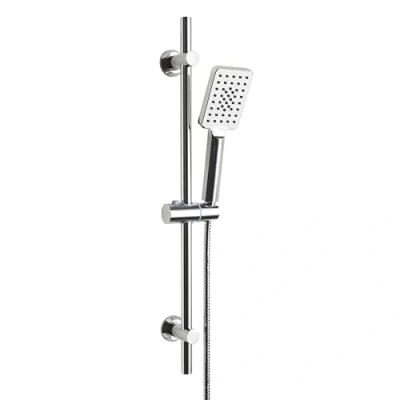 Imagen de Görbach Conjunto Barra de Ducha Acero inoxidable Columna sin Grifo 70cm con mano 3 modos y Manguera, Deslizador Soporte Pared Ajustable, Cromado
