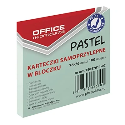 Imagen de OFFICE PRODUCTS 14047611 02 Notas adhesivas (76 x 76 mm, 100 hojas), color verde pastel
