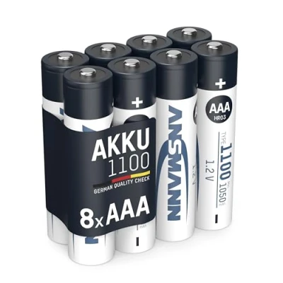 Imagen de Ansmann 5035232 590 Micro, Tipo AAA 1100mAh Pila Altamente capacitiva Profesional/Multiuso, Foto Digital, 8 Unidades