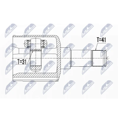 Imagen de NTY NPW FR 061 Junta Homocinética Caja de cambios manual, 6 marchas Eje delantero, izquierda FORD: Transit Mk6 Furgón