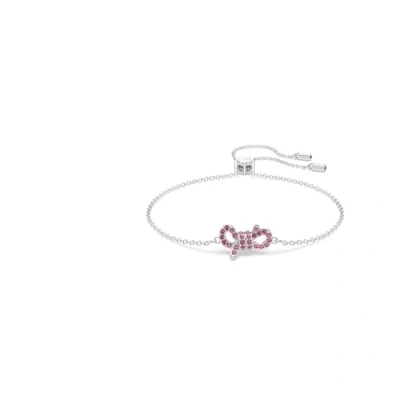 Imagen de Swarovski Pulsera Lifelong Bow, Lazo, Rosa, Baño de rodio