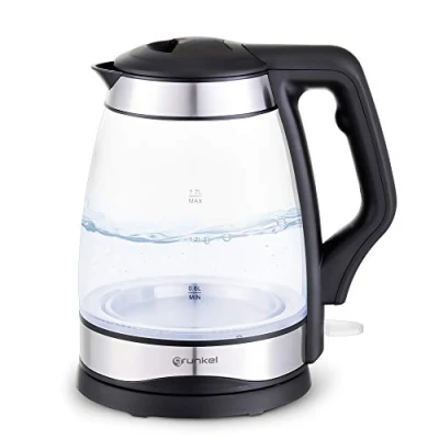 Imagen de Grunkel Hervidor Eléctrico de Agua 1,7L HV 16 CRISTAL con Indicador Acabado, Potencia para Rápida Ebullición Alta Velocidad, incluye un Filtro en boca. Libre BPA 1.7 Litros