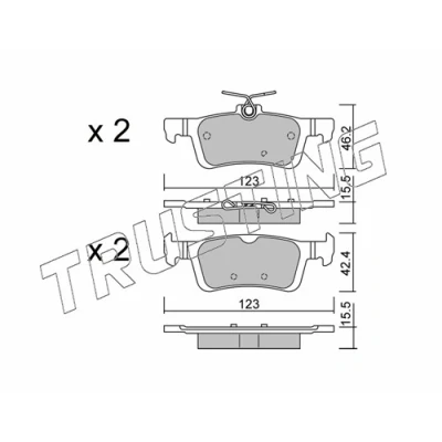 Imagen de TRUSTING 1002.0 Juego de pastillas freno excl. contacto avisador desgaste PEUGEOT: 308 II Hatchback, SW 2, Furgoneta / Hatchback