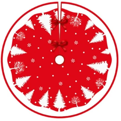 Imagen de Falda Arbol Navidad, 120cm Alfombra de Redondo Manta para Árbol Faldon Navidad Decoracion Navidad(01)