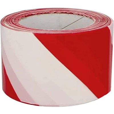 Imagen de Ferretelix FERRRETELIX Cinta señalizacion 70 mm ancho x 100 mts largo roja blanca impresa a 2 caras