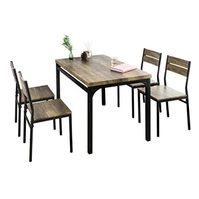 Imagen de SoBuy OGT28 N+FST72 Nx4 Set de 1 Mesa y 4 Sillas Restaurante Sala Cocina Comedor ES