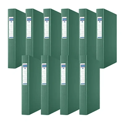Imagen de DONAU 3734001PL 06 carpeta de anillas verde Mecanismo 2 en D 25 mm DIN A4 cartón 1,9 grosor con polipropileno ecológico 100 µ Paquete 10