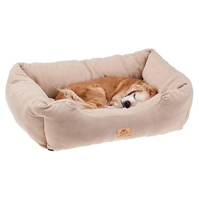 Imagen de Ferplast Sofá Cama para Perros y Gatos COCCOLO Microfleece 80 Suave Micropolar Lavable Beige