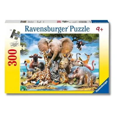 Imagen de Ravensburger Cachorros Puzzle 300 pzas XXL Amigos africanos, Color Amarillo, Blanco (13075 7)
