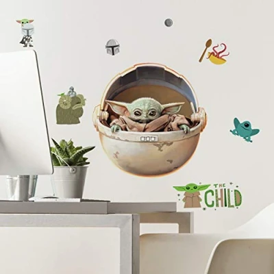 Imagen de RoomMates RMK4655SCS The Mandalorian Baby Yoda Grogu Calcomanías de pared pintadas