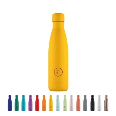 Imagen de Cool Bottles Botella de Agua Acero Inoxidable 500 ml Vivid Yellow 26,5 x 7 cm Térmica Hermética Bebidas frías 36 horas y calientes 18 Triple Technology Sin BPA