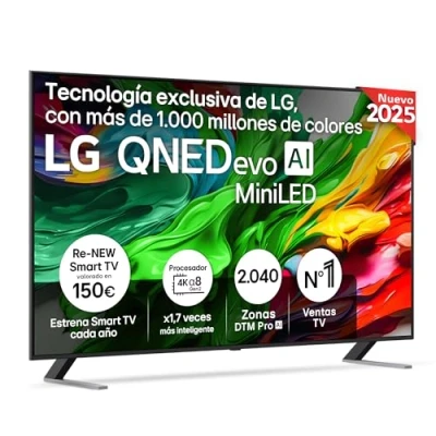 Imagen de LG 75QNED85A6C TV 75&quot;, 4K QNED EVO, Smart TV, WebOS 25, Procesador Potente e Inteligente, MiniLED AI, Super Upscaling, Dolby Vision y Dilgital Plus, Alexa/Google Assistant, Negro