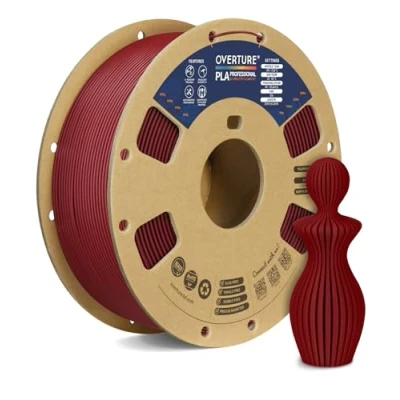 Imagen de OVERTURE PLA Plus (PLA+) Filamento 1.75mm, de alta resistencia mejorada, carrete cartón, premium 1kg (2.2 lbs), precisión dimensional +/ 0.02mm (Wine)