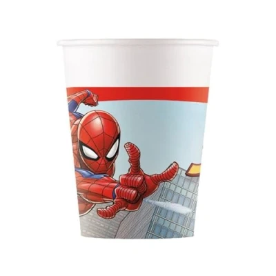 Imagen de ALMACENESADAN, 5038; 8 vasos ideal para fiestas y cumpleaños de la licencia Spiderman; capacidad 220 ml; paquete Spiderman