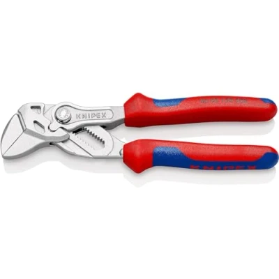 Imagen de Knipex Tenaza llave con mordazas rugosas cromado, fundas multicomponentes 150 mm 86 05 S02
