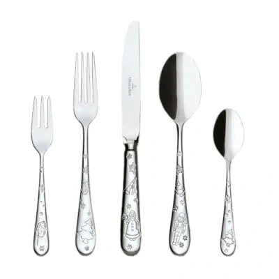 Imagen de Villeroy &amp; Boch Toy&#039;s Delight set de cubiertos, 30 piezas, cubertería acero inoxidable, 6 cucharas, tenedores, cuchillos, cucharillas café y tenedores para tartas, apto lavavajillas