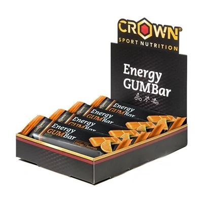 Imagen de Crown Sport Nutrition Energy GUM Bar, barritas energéticas de gominola con cafeína. Gel energético. Gummies Veganas. Ciclismo, running. (Naranja)