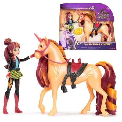 Imagen de UNICORN ACADEMY Pack Academia Unicornio: Muñeca Valentina + Unicornio Cinder &#039;Chispa&#039; Accesorios 6066850 Muñecas para Niñas Juguetes Niña 4 años Regalo Unicornios