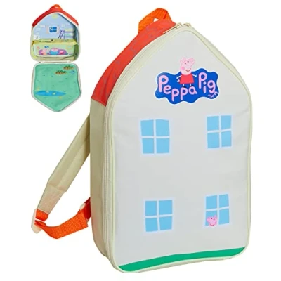 Imagen de Peppa Pig Playhouse mochila con interior completo y estante plegable para niños, de viaje juguetes, multicolor, Taille unique