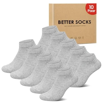 Imagen de IceReco 10 Pares Calcetines Cortos Hombre Deporte Mujer Verano Tobilleros Algodon Deportivos Bajos Invisibles Antiampollas Pinkies Finos Running Ciclismo Trekking 47 50 Gris
