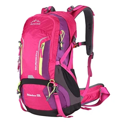 Imagen de Aoking,Mochila de Senderismo/Escalada,50 L,YJN67363,Elementos estándar:Tablero Malla Flujo Aire Desmontable,Impermeable,Silbato SOS,Cubierta para la Lluvia