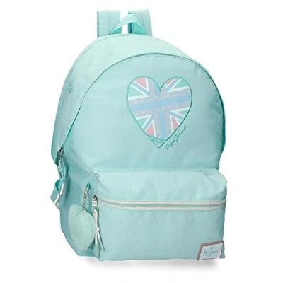 Imagen de Pepe Jeans Nerea Mochila para Portátil Doble Compartimento Adaptable a Carro 15,6&quot; Azul 31x44x15 cms Poliéster 23,87L