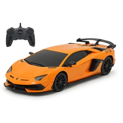 Imagen de Jamara Lamborghini 405186 Aventador SVJ 1:24 Naranja 27MHz Licencia Oficial, hasta 1 Hora de conducción a Aprox. 9 km/h, Detalles Perfectamente replicados, Acabado